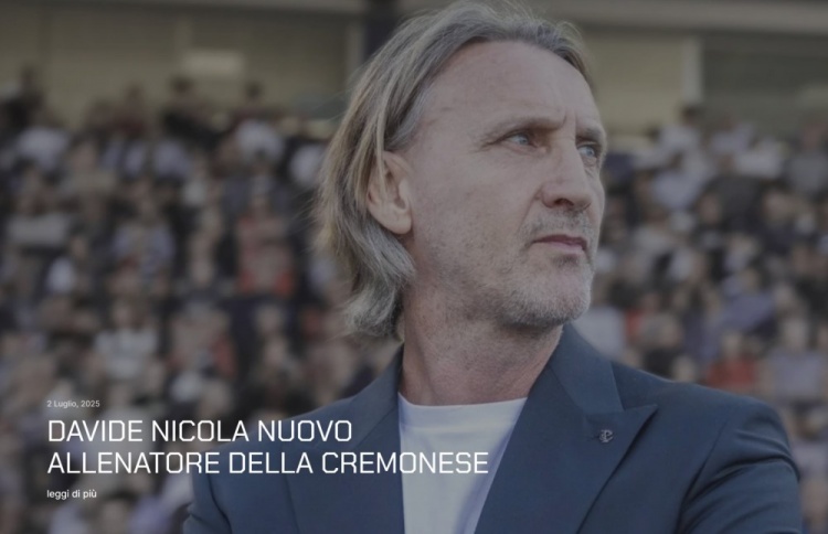 官方：意甲升班馬克雷莫納新主帥大衛(wèi)-尼科拉上任，簽約兩年