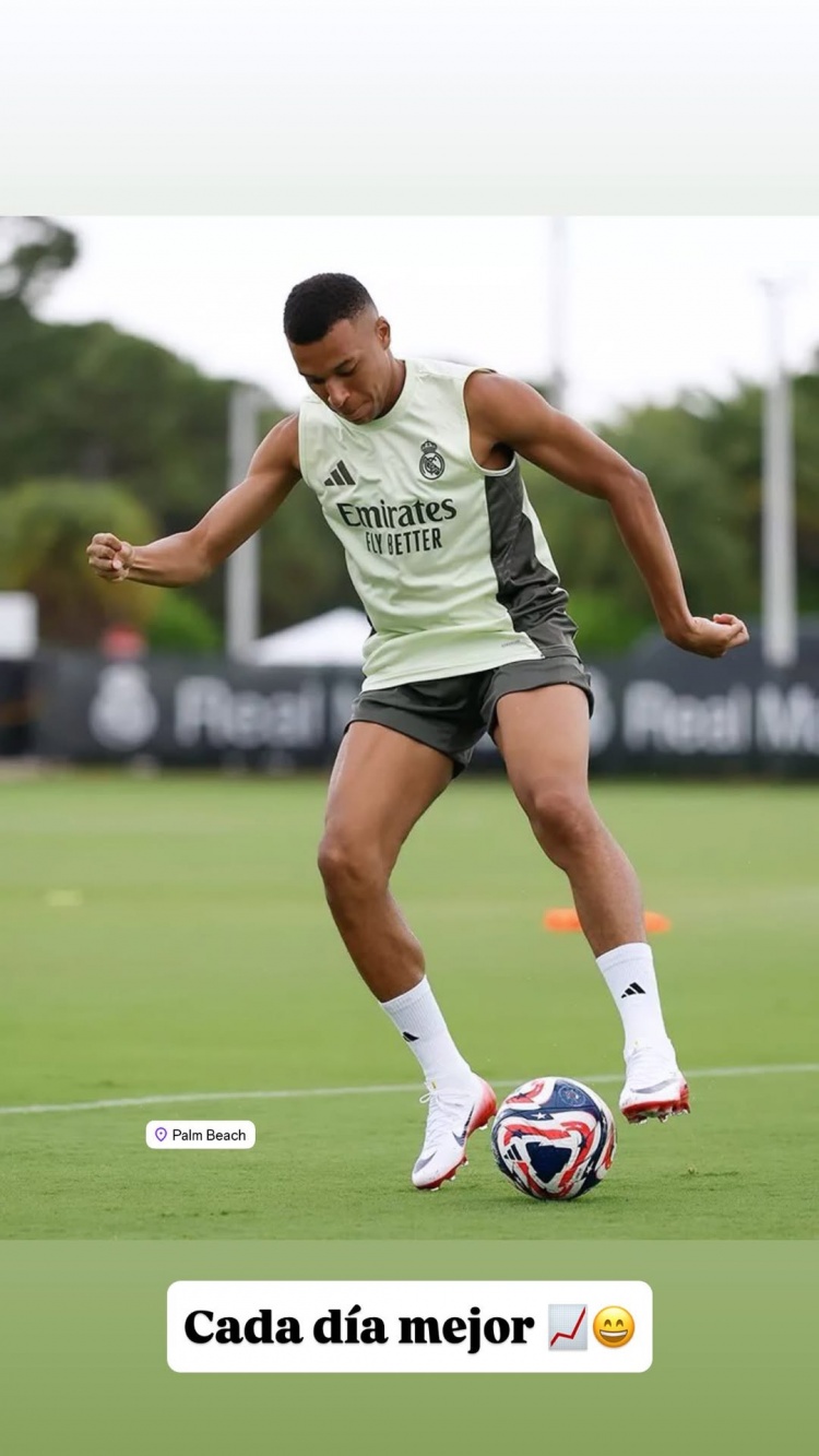 仍需提升狀態(tài)！姆巴佩社媒曬訓(xùn)練照：每一天都更好