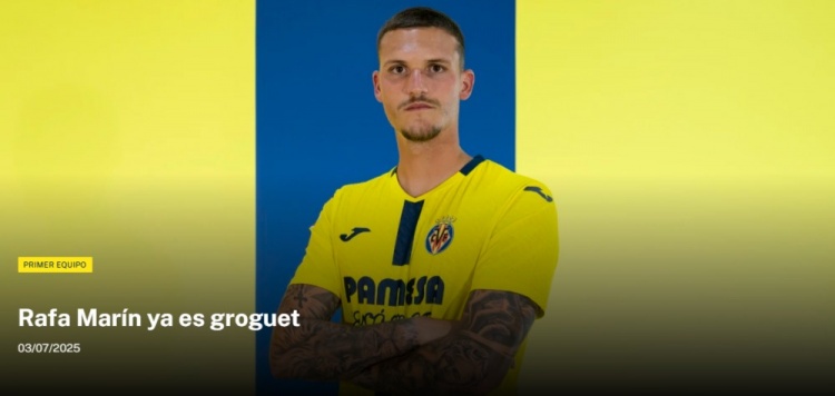 官方：比利亞雷亞爾租借那不勒斯后衛(wèi)拉法-馬林，附帶買斷條款