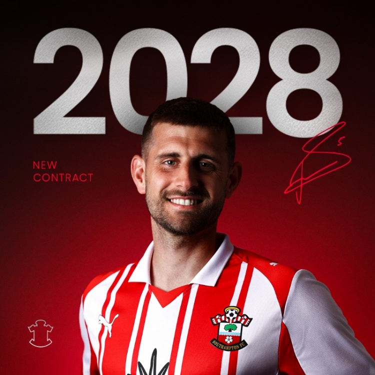 已在球隊(duì)效力14年，官方：南安普頓與隊(duì)長(zhǎng)斯蒂芬斯續(xù)約至2028年