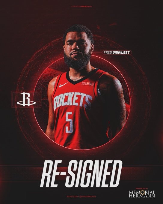 2年5000萬！火箭官方：球隊與后衛(wèi)范弗里特完成續(xù)約