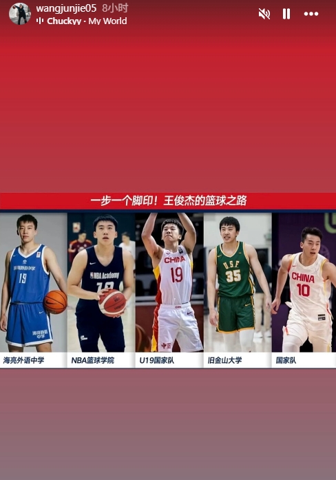 下一步會是？王俊杰曬自己的籃球路：從海亮外語中學到國家隊首發(fā)