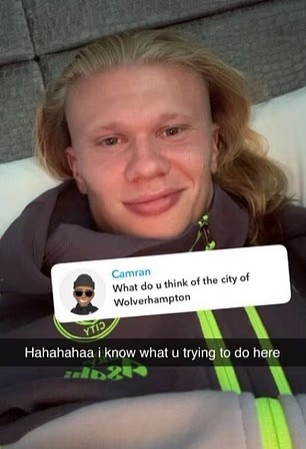 球迷問(wèn)哈蘭德對(duì)狼隊(duì)所在城市的看法，哈蘭德：想給我下套是吧