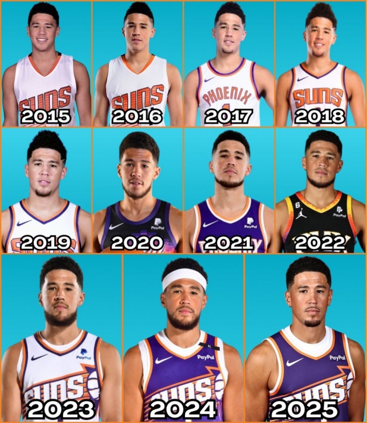 2015-2025歷年媒體日照片！布克眼中的光芒在逐漸褪去