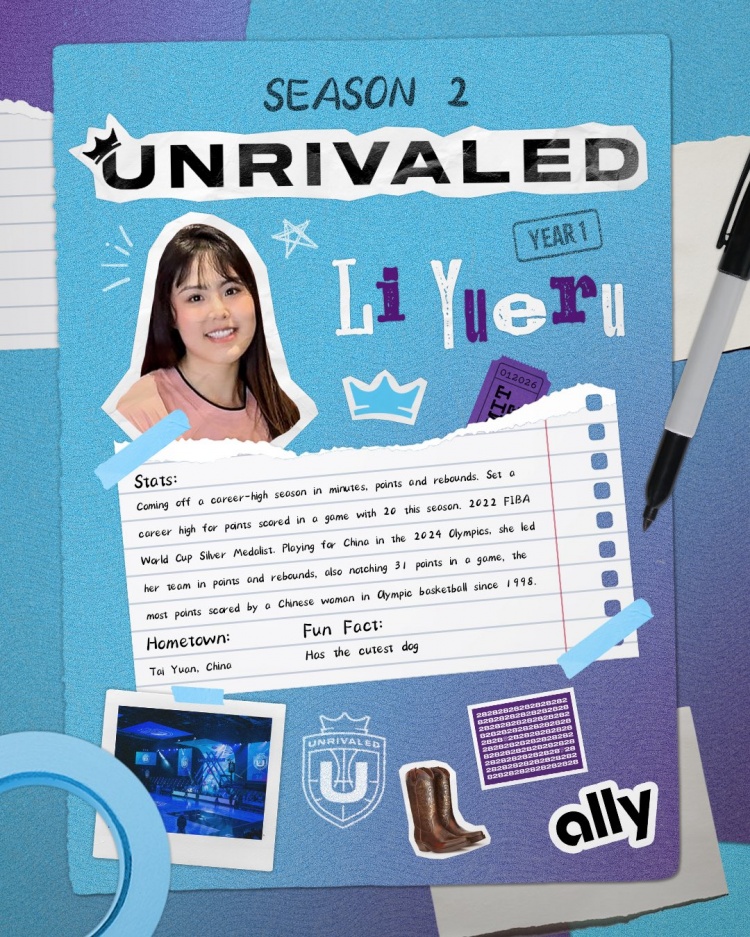 一月份開打！三人籃球聯(lián)賽Unrivaled官宣李月汝加盟！